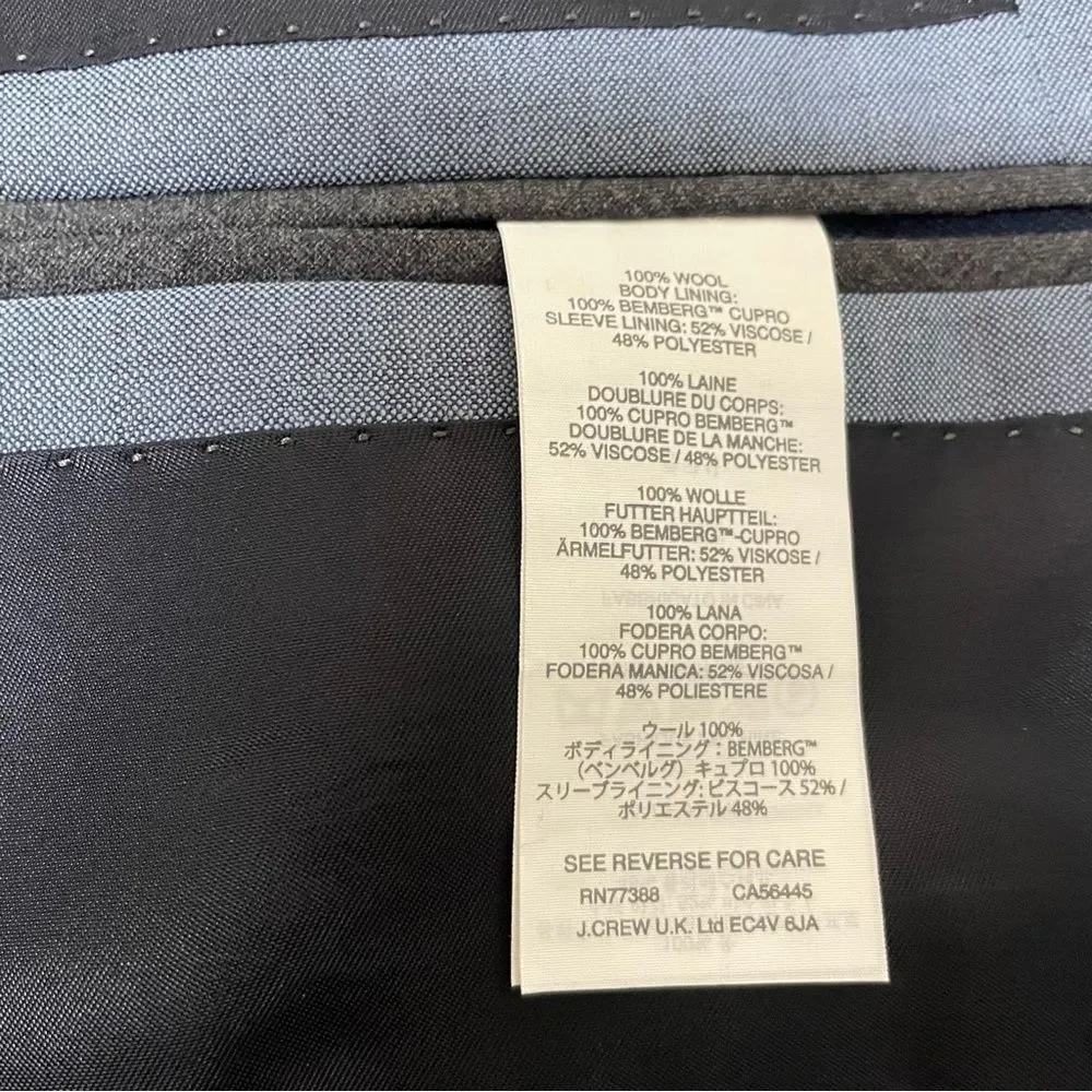 J Crew Ludlow Blazer Sport Coat Men’s‎ Blazer 44L Blue American Woolens 2 Btn